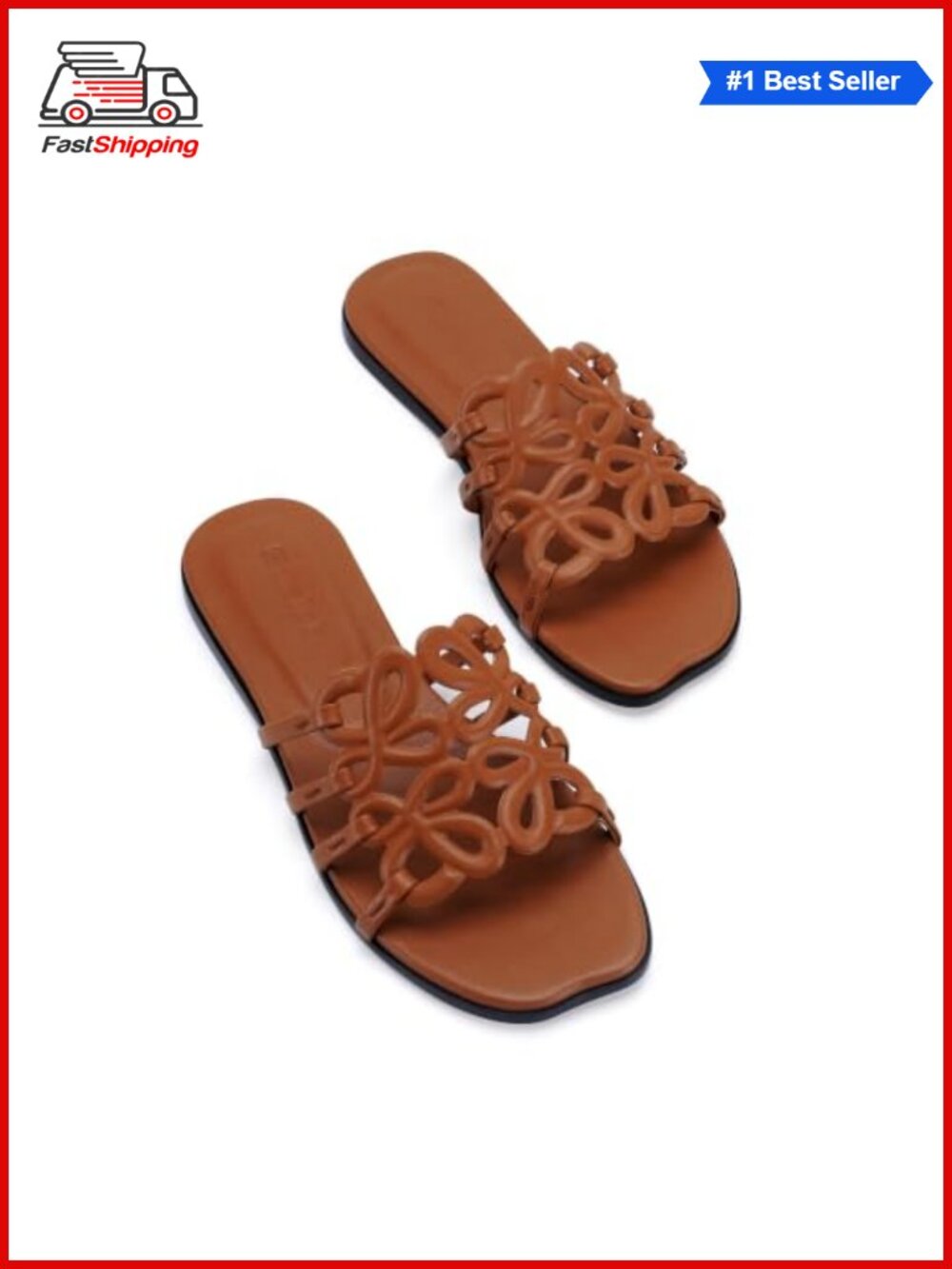 ✨ Open Toe Woven Faux Leather Flat Slide Sandals Braided Ankle Strap Square Toe
